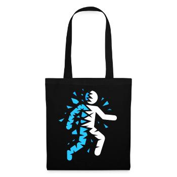 Silhouette éclatée bleue - Sac en tissu - noir - Devant