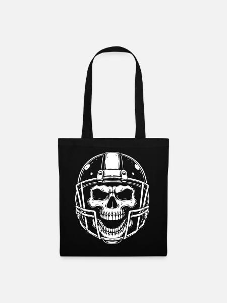 Schädel im Helm Gridiron Edge - Stoffbeutel - Schwarz