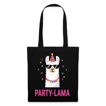 Lama Kostüm Fasching Karneval Gruppe Damen Herren - Stoffbeutel - Schwarz - Vorne