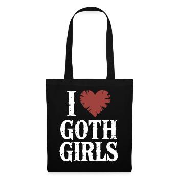 Ich liebe Goth Girls - Stoffbeutel - Schwarz - Vorne
