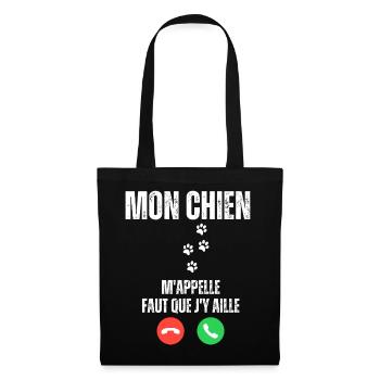 Mon Chien M'Appelle Faut Que J'y Aille - Sac en tissu - noir - Devant