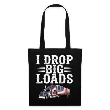 Trucker Patriotic US Semi Truck Driver - Tote Bag - black - Front