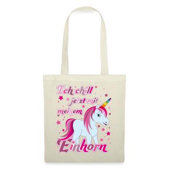 Ich chill jetzt mit meinem Einhorn, Lustig - Stoffbeutel - Natur - Vorne
