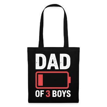 Dad of 3 Boys Battery Graphic - Tote Bag - black - Front