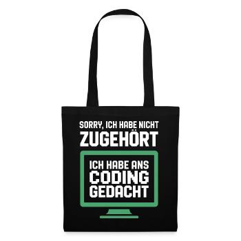 Coding thought on the screen - Tote Bag - black - Front