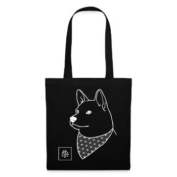 SHIBA Shiba - Japanese Asanoha Bandana Pup - Tote Bag - black - Front