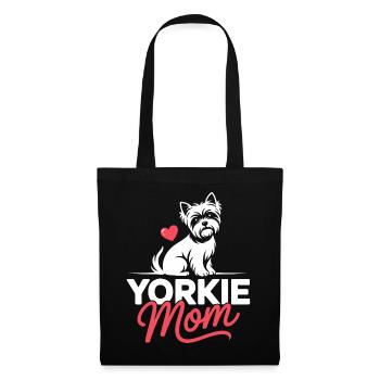 Yorkie Mom Heart Illustration - Tote Bag - black - Front
