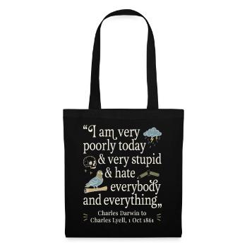 Charles Darwin Lustiges Zitat - Tote Bag - black - Front
