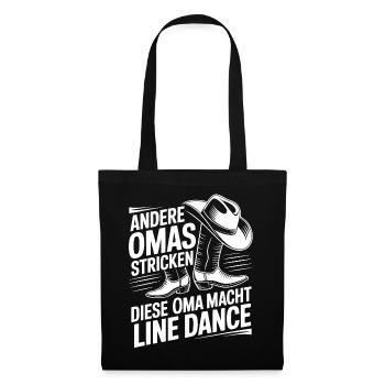 Line Dance Omas Stricken - Stoffbeutel - Schwarz - Vorne