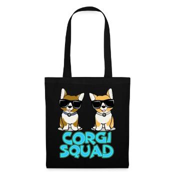 Corgi Squad – Cadeau pour les amoureux des chiens - Sac en tissu - noir - Devant