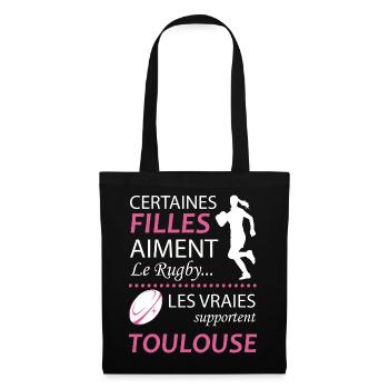 Certaines Filles Aiment Le Rugby Les Vraies Sup... - Sac en tissu - noir - Devant