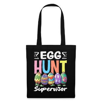 Frohe Ostern Süßer Osterhase Eiersuche Ostereier - Stoffbeutel - Schwarz - Vorne