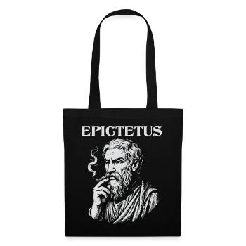 Epictetus smoking cigarette portrait design - Tote Bag - black - Front