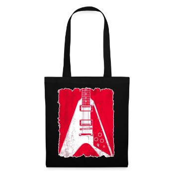 Graffiti-Gitarren-Silhouette - Stoffbeutel - Schwarz - Vorne