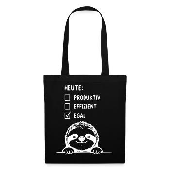 Sloth Checkliste Heute Egal - Stoffbeutel - Schwarz - Vorne