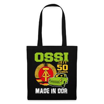 Geburtstag DDR Ossi Ost Produkt 50 Jahre - Stoffbeutel - Schwarz - Vorne