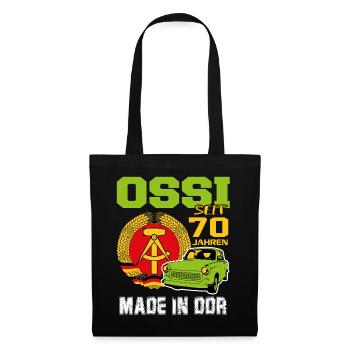 Geburtstag DDR Ossi Ost Produkt 70 Jahre - Stoffbeutel - Schwarz - Vorne