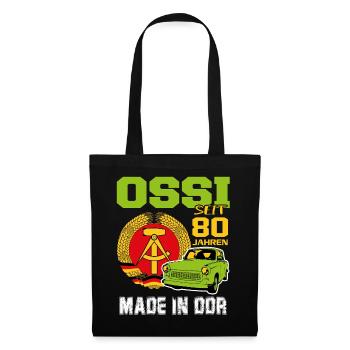 Geburtstag DDR Ossi Ost Produkt 80 Jahre - Stoffbeutel - Schwarz - Vorne