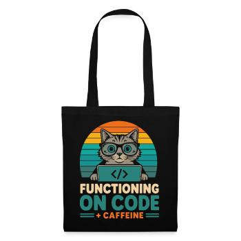 Fonctionner sous Code et Caffeine Cat - Sac en tissu - noir - Devant