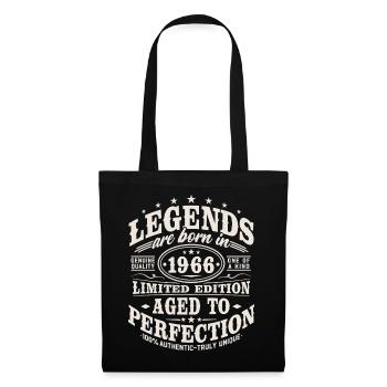 1966 Jahrgang Vintage Geburtstag Geschenk Retro - Stoffbeutel - Schwarz - Vorne