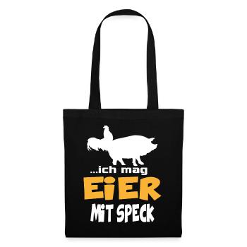 Ich mag Eier mit Speck Huhn Schwein Animals - Stoffbeutel - Schwarz - Vorne