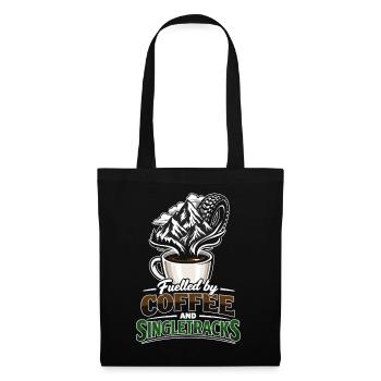 Fuelled by Coffee & Singletracks MTB Coffee Mug - Tote Bag - black - Front