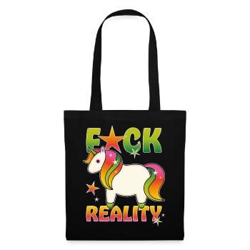Regenbogen Einhorn - Stoffbeutel - Schwarz - Vorne