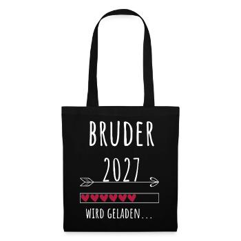 Schwangerschaft Verkünden – Bruder 2027 - Stoffbeutel - Schwarz - Vorne