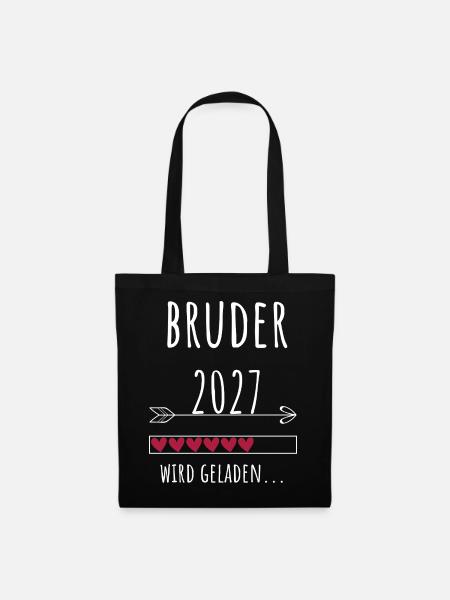 Schwangerschaft Verkünden – Bruder 2027 - Stoffbeutel - Schwarz