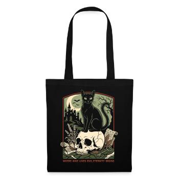 Halloween Katze - Stoffbeutel - Schwarz - Vorne