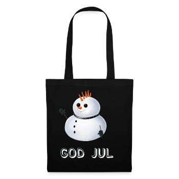 Gothic Schneemann God Jul - Schwedisch - Stoffbeutel - Schwarz - Vorne