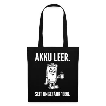 Akku leer. Seit ungefähr 1998. - Müde Batterie - Stoffbeutel - Schwarz - Vorne