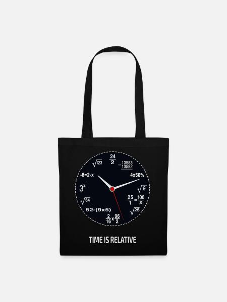 Time Is Relative – Wissenschaft und Zeit - Stoffbeutel - Schwarz