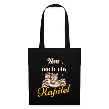Nur Noch Ein Kapitel Fuchs Bücher Lesen Geschenk - Stoffbeutel - Schwarz - Vorne