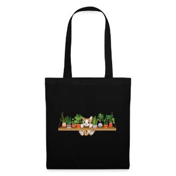 Propriétaire de plante de chaton espiègle - Sac en tissu - noir - Devant