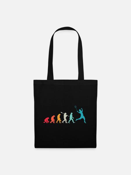 Badminton Evolution Geschenk für Badmintonspieler - Stoffbeutel - Schwarz