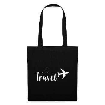 Voyage en avion Voyage d’aventure - Sac en tissu - noir - Devant