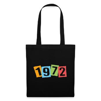 Né en 1972 – Anniversaire avec de grands numéros colorés - Sac en tissu - noir - Devant