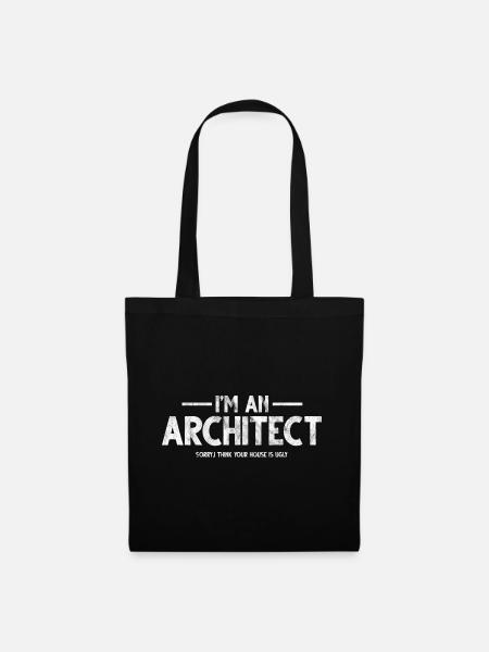Architekt Architektur Bauherr Hausbau Geschenk - Stoffbeutel - Schwarz