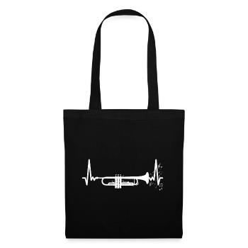 Trumpet with a heartbeat - Tote Bag - black - Front