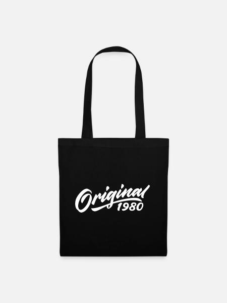 Original 1980er 1980er Jahre Geburtstagsgeschenk - Stoffbeutel - Schwarz