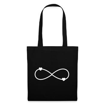 Infinity Symbol Infinity with 2 hearts - Tote Bag - black - Front