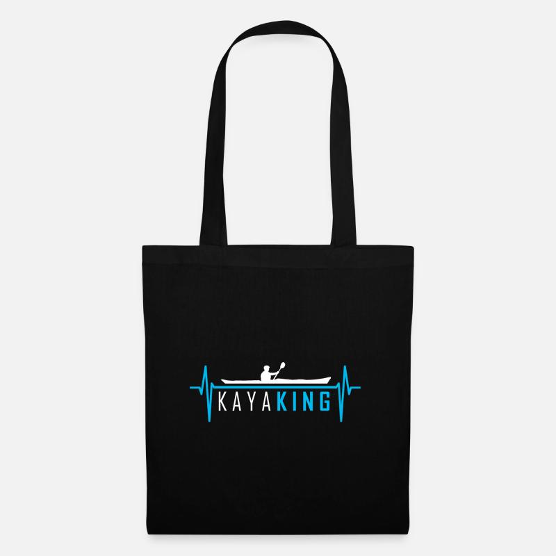Kayaking heartbeat canoeing kayaking - Tote Bag - black