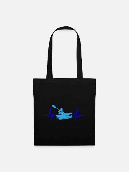 Heartbeat Kayak | Les couleurs peuvent être changées - Sac en tissu - noir