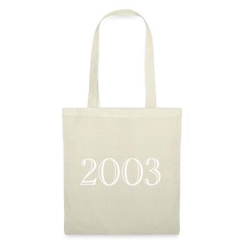 2003 - Geschenk geboren 2003 - Stoffbeutel - Natur - Vorne