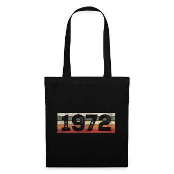 Jahrgang 1972 Retro 1972 Geburtstagsgeschenk - Stoffbeutel - Schwarz - Vorne