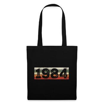 Jahrgang 1984 Retro 1984 Geburtstagsgeschenk - Stoffbeutel - Schwarz - Vorne