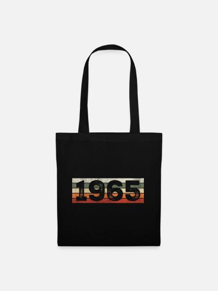 Jahrgang 1965 Retro 1965 Geburtstagsgeschenk - Stoffbeutel - Schwarz