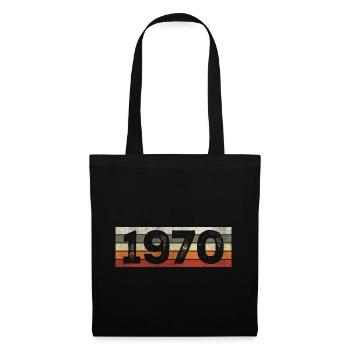 Vintage, 1970er Jahre, Retro, 1970er Jahre, Geburtstagsgeschenk - Stoffbeutel - Schwarz - Vorne