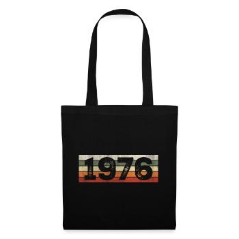 Jahrgang 1976 Retro 1976 Geburtstagsgeschenk - Stoffbeutel - Schwarz - Vorne